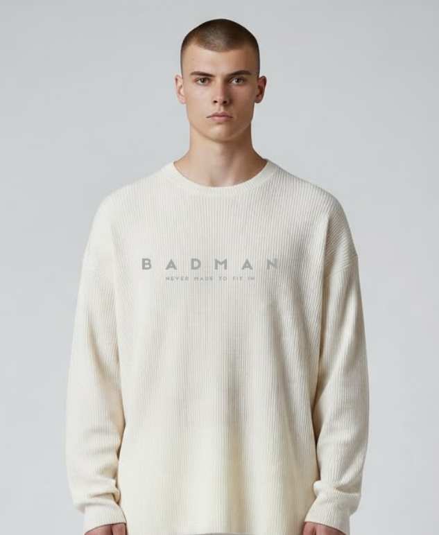 Boxy Fit Waffle Tee -White