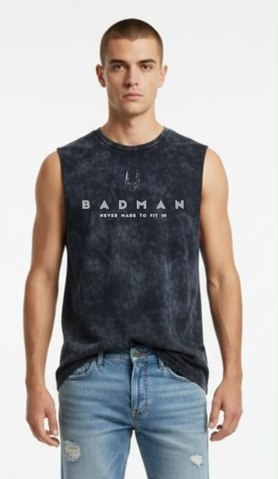Acid Washed Tanks -Navy Blue
