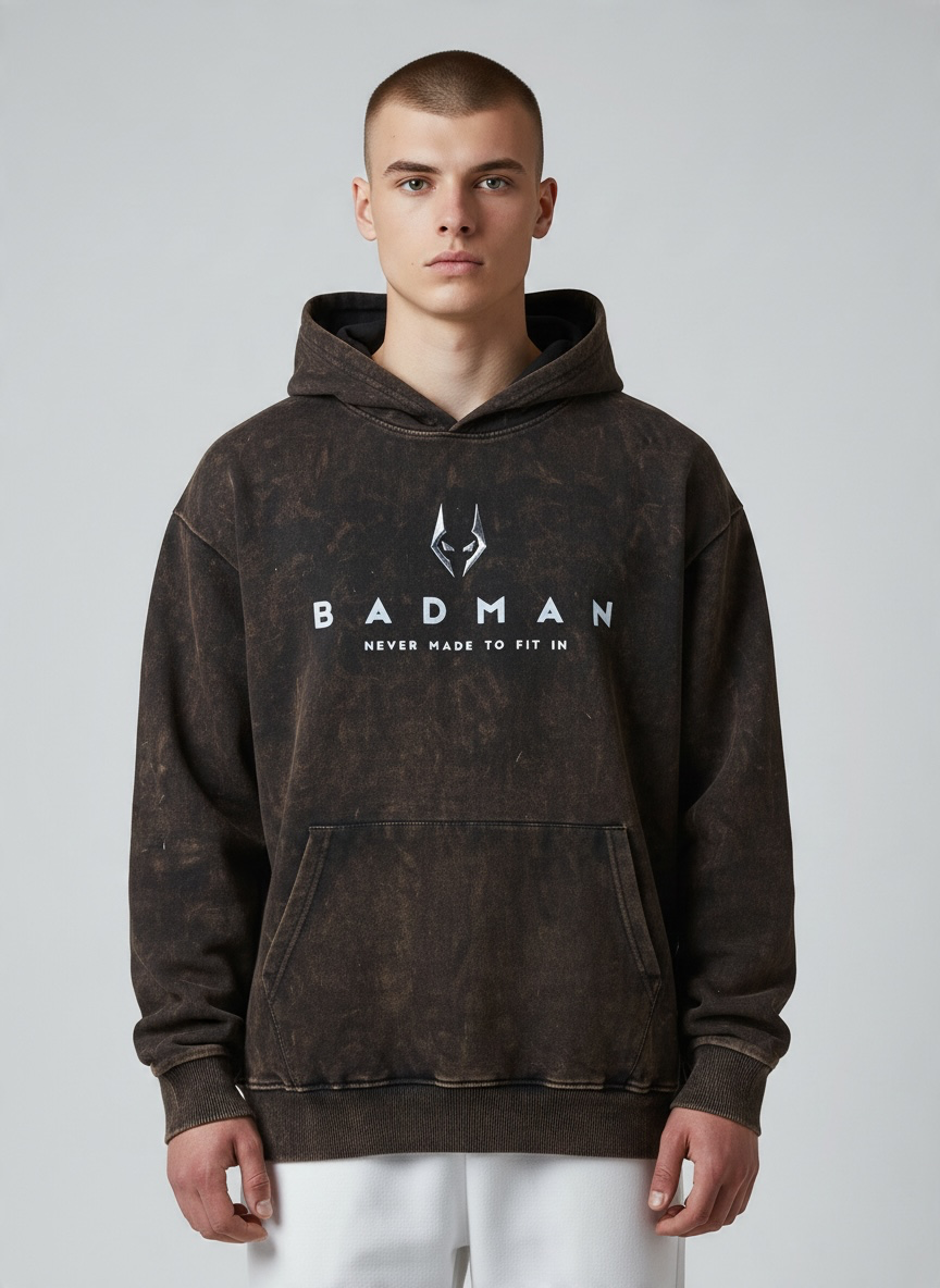 Acid Washed Hoodies -Black